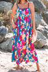 Sleeveless Square Neck Empire Waist Floral Maxi Dress