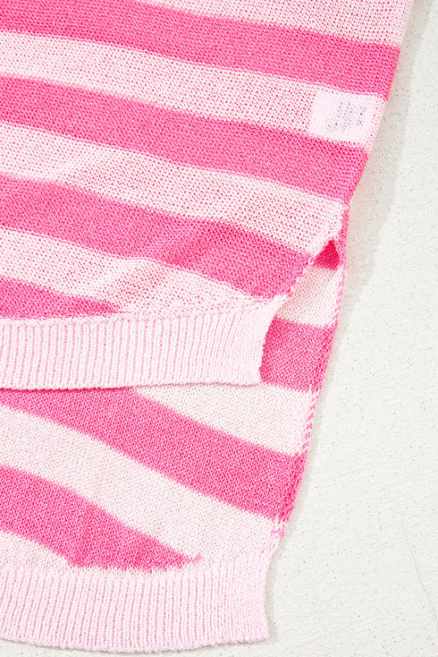 Sleeveless Star And Stripe Notched Neckline Knit Top