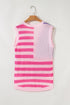 Sleeveless Star And Stripe Notched Neckline Knit Top