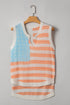 Sleeveless Star And Stripe Notched Neckline Knit Top