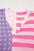 Sleeveless Star And Stripe Notched Neckline Knit Top