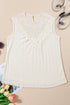 Sleeveless Textured Lace Yoke High Neck Blouse