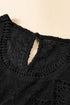 Sleeveless Textured Lace Yoke High Neck Blouse