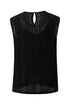Sleeveless Textured Lace Yoke High Neck Blouse