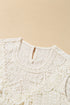 Sleeveless Textured Lace Yoke High Neck Blouse