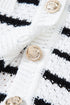 Sleeveless Textured Striped Button Front Sweater Vest