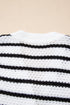 Sleeveless Textured Striped Button Front Sweater Vest