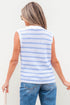 Sleeveless Textured Striped Button Front Sweater Vest