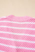 Sleeveless Textured Striped Button Front Sweater Vest