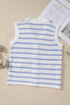 Sleeveless Textured Striped Button Front Sweater Vest