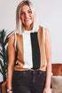 Sleeveless Textured Striped Pointelle Knit Tank Top