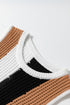 Sleeveless Textured Striped Pointelle Knit Tank Top