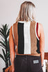 Sleeveless Textured Striped Pointelle Knit Tank Top