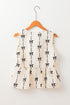 Sleeveless Tie Front Bow Print Peplum Top