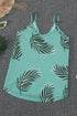 Sleeveless Tropical Leaf Print Knit Tank Top