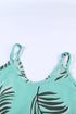 Sleeveless Tropical Leaf Print Knit Tank Top