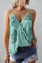 Sleeveless Tropical Leaf Print Knit Tank Top
