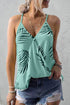 Sleeveless Tropical Leaf Print Knit Tank Top