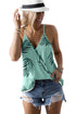 Sleeveless Tropical Leaf Print Knit Tank Top