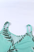 Sleeveless Tropical Leaf Print Knit Tank Top