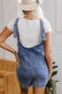 Sleeveless U Neck Solid Denim Patched Pocket Romper