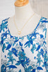 Sleeveless U Neck Striped Patchwork Ruffle Hem Floral Dress