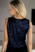 Sleeveless V Neck Sequin Button Down Statement Vest