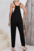 Sleeveless V Neck Side Pocket Harem Pant Jumpsuit