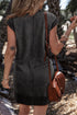 Sleeveless Zip Front Ribbed Texture Mini Dress