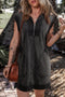 Sleeveless Zip Front Ribbed Texture Mini Dress