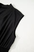 Sleeveless Zipped Front V Neck Smocked Waist Maxi Dress