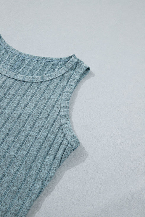 Slim Ribbed Mineral Wash Western Style Tank Top