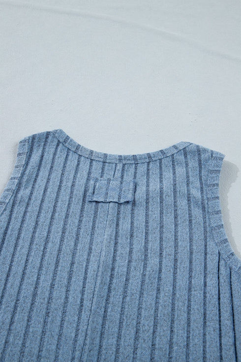 Slim Ribbed Mineral Wash Western Style Tank Top
