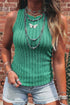 Slim Ribbed Mineral Wash Western Style Tank Top