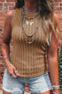 Slim Ribbed Mineral Wash Western Style Tank Top