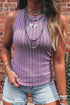 Slim Ribbed Mineral Wash Western Style Tank Top