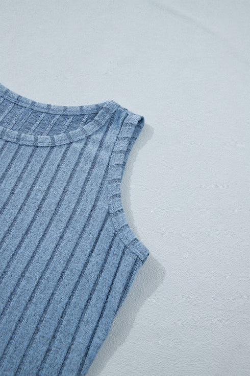 Slim Ribbed Mineral Wash Western Style Tank Top
