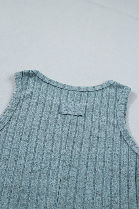 Slim Ribbed Mineral Wash Western Style Tank Top