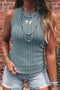 Slim Ribbed Mineral Wash Western Style Tank Top