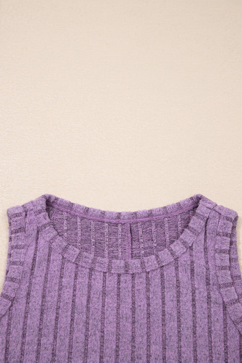 Slim Ribbed Mineral Wash Western Style Tank Top