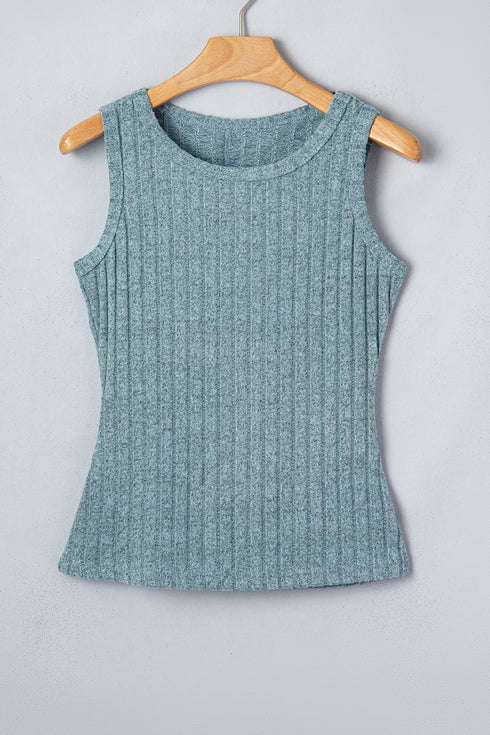 Slim Ribbed Mineral Wash Western Style Tank Top