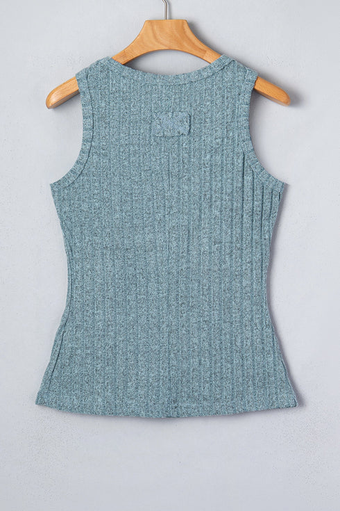Slim Ribbed Mineral Wash Western Style Tank Top