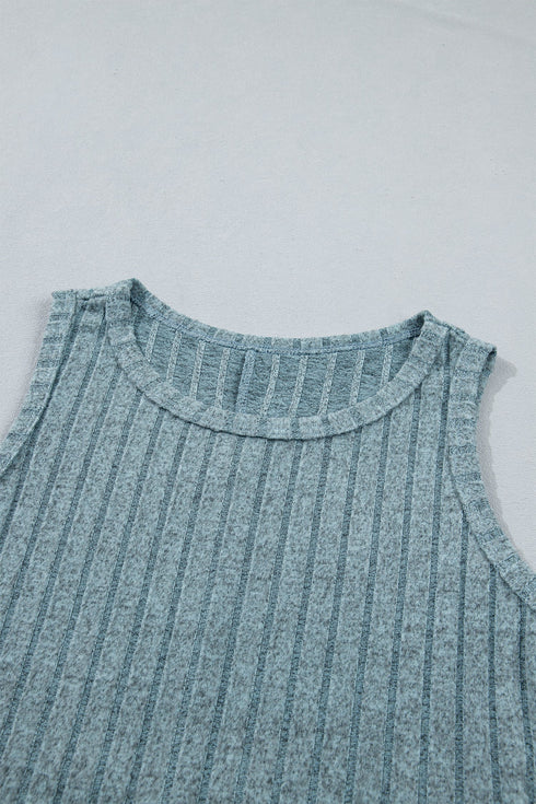 Slim Ribbed Mineral Wash Western Style Tank Top