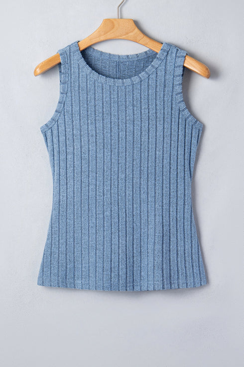 Slim Ribbed Mineral Wash Western Style Tank Top