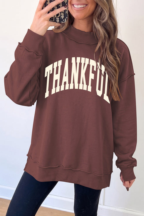 Slogan Graphic High Neck Heritage Inspired Pullover Sweatshirt