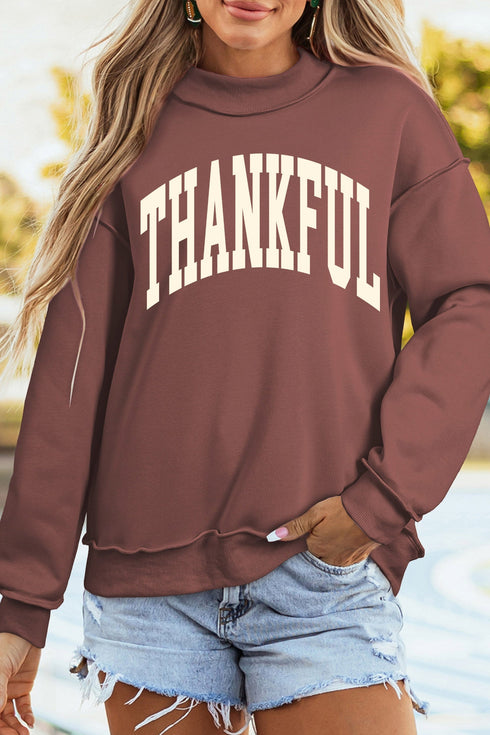 Slogan Graphic High Neck Heritage Inspired Pullover Sweatshirt