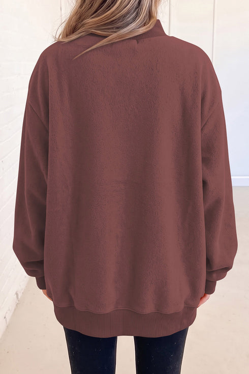 Slogan Graphic High Neck Heritage Inspired Pullover Sweatshirt