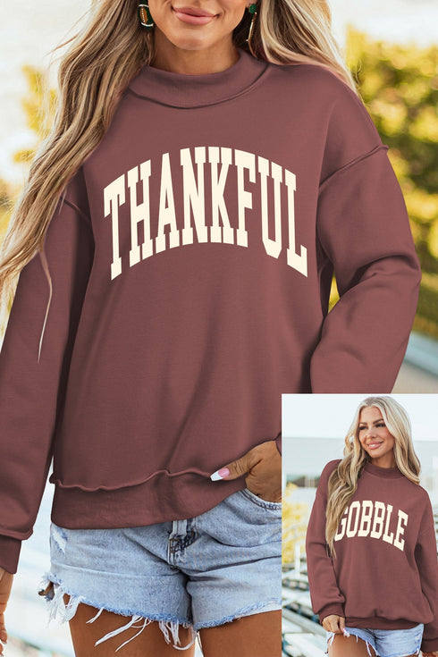 Slogan Graphic High Neck Heritage Inspired Pullover Sweatshirt