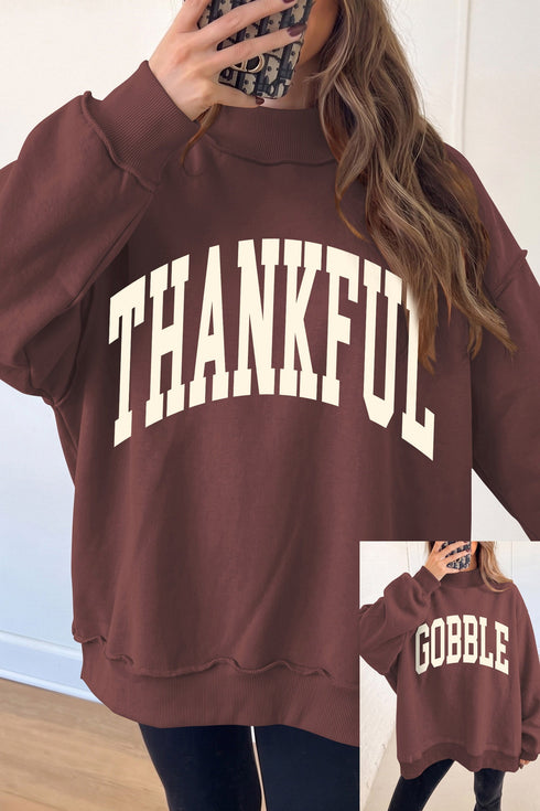 Slogan Graphic High Neck Heritage Inspired Pullover Sweatshirt