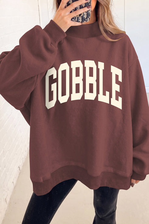 Slogan Graphic High Neck Heritage Inspired Pullover Sweatshirt
